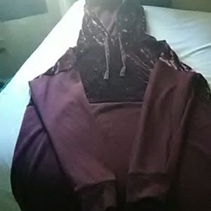 Velvet burgundy hoody